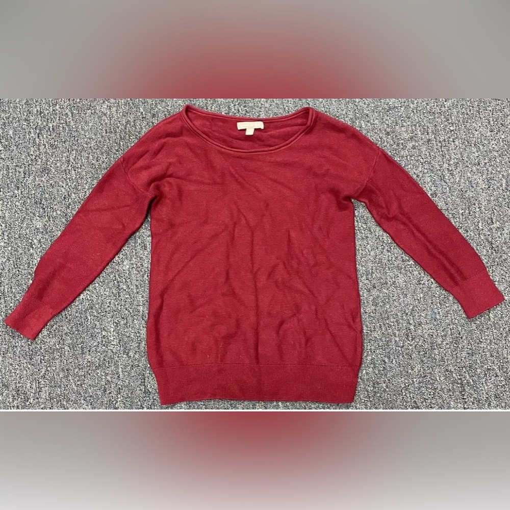 BANANA REPUBLIC brick red Knit 3/4 sleeve sweater knit top XS 0 extra Small